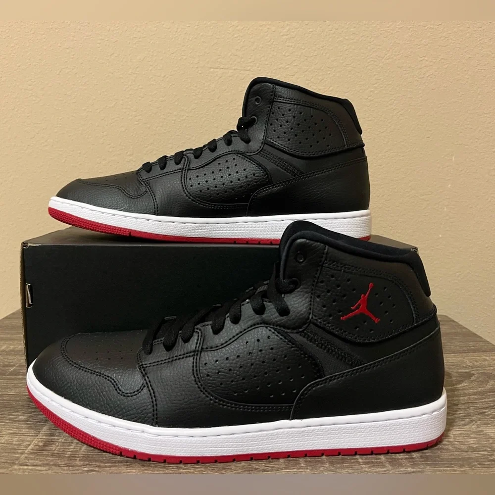 Jordan Access Black and Red High-Top Sneakers